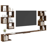 Wall-Mounted TV Shelf Smoked Oak 160 x 15 x 94 cm 8012312