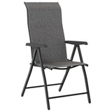 Folding Garden Chairs 2 pcs Grey Poly Rattan 4007140