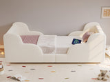 Toddler Bed 3ft Single with LED Headboard Light, Upholstered Kids Bed with Safety N606P434422W