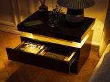 Nightstand LED Bedside Table Cabinet Lights Modern End Side with 2 Drawers for Bedroom T3272P287611