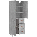 Highboard Concrete Grey 69.5x34x180 cm Engineered Wood 3195991