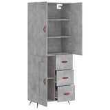 Highboard Concrete Grey 69.5x34x180 cm Engineered Wood 3195991