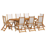 7 Piece Garden Dining Set Solid Wood Acacia and Textilene 3279290