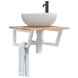 Basin Shelf Wall Mounted Steel and Solid Wood Acacia 3302762