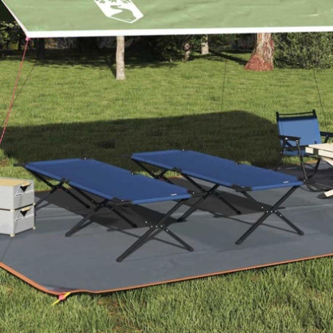 Folding Camping Bed Folding Manual Blue Oxford fabric 42003192
