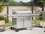 Gas BBQ Grill with 5 Burners Silver Stainless Steel 367592