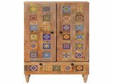 Highboard with Door Natural 60 x 33.5 x 100 cm Solid Mango Wood 4018290