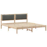 Bed Frame with Headboard Dark Grey 200 x 200 cm Solid Pine Wood 3394229