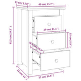 ZNTS Bedside Cabinets 2 pcs Honey Brown 40x35x61.5 cm Solid Wood Pine 813706