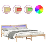 Bed Frame with Headboard Brown 180 x 200 cm Solid Pine Wood 872767