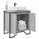 Bathroom Sink Cabinet Grey Sonoma 60x35x60 cm Engineered Wood 848657