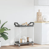 ZNTS 2-Tier Trolley Grey 81x41x92 cm Aluminium 30327