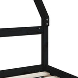 Kids Bed Frame with Drawers Black 90x200 cm Solid Wood Pine 834470