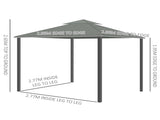 3 x 3 Patio Gazebo Canopy Garden Pavilion Tent Shelter Marquee with 2 Tier Water Repellent Roof, T3398P311624