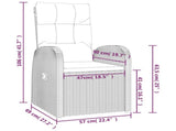 3 Piece Garden Lounge Set Black Poly Rattan&Steel 3157671