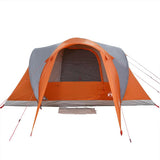 Family Tent Dome 6-Person Grey and Orange Waterproof 4009463
