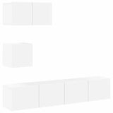 4 Piece TV Cabinet Set White Engineered Wood 3114638