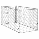 Outdoor Dog Kennel with Door 2x1x1 m Galvanised Steel 4105410