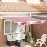 Retractable Awning Manual Red and white 350 x 250 cm Fabric 3330267