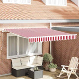 Retractable Awning Manual Red and white 350 x 250 cm Fabric 3330267