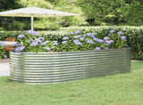 Garden Raised Bed Galvanised Steel 249x100x68 cm Silver 319067