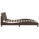 Bed Frame with LED without Mattress "Zadar" Brown 200x200 cm 3214133