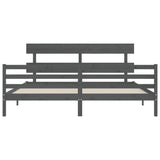 Bed Frame without Mattress Grey 200x200 cm Solid Wood 3195113