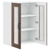 Wall Glass Cabinet PORTO Brown Oak 60 x 31 x 80 cm 885442