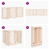 Dog Gate with Door Foldable 6 Panels 300 cm Poplar Wood 352239