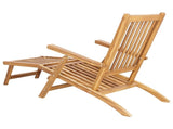 Folding Deck Chair Natural Solid Teak Wood 42030520