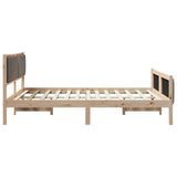 Bed frame Brown and taupe 150 x 200 cm Solid pine wood 3394316