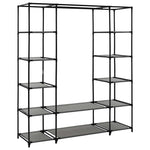 Wardrobe with Compartments and Rods Grey 150x45x176 cm Fabric 282436