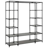 Wardrobe with Compartments and Rods Grey 150x45x176 cm Fabric 282436