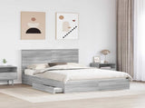 Storage Bed Grey Sonoma 140 x 200 cm Engineered Wood 3409557