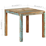 ZNTS Dining Table 82x80x76 cm Solid Reclaimed Wood 337267