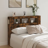 LED Headboard Smoked Oak 140x18,5x103,5 cm Engineered Wood 837348