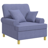 XL Armchair with Cushions Jeans Blue Fabric 42043495