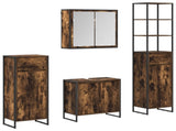 Bathroom Furniture Set with Drawer Smoked Oak Engineered Wood 3403054