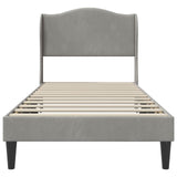 Bed Frame with Headboard Light Grey 90 x 190 cm Velvet 42027947