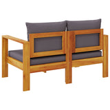 Garden Sofa with Cushions 2-Seater Solid Wood Acacia 367629
