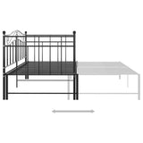 Pull-out Sofa Bed Frame without Mattress Black Metal 90x200 cm 324782
