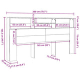 Headboard Cabinet White 200x19x103.5 cm 811889