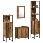 Bathroom Furniture Set with Door 4 pcs Brown 33 x 33 x 185.5 cm 3332597
