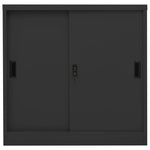 Office Cabinet with Sliding Door Anthracite 90x40x90 cm Steel 335953