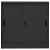 Office Cabinet with Sliding Door Anthracite 90x40x90 cm Steel 335953