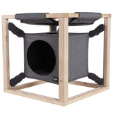 ZNTS Quapas! Cat Bed with Hammock Catcube Grey M 54x54x54 cm 432081