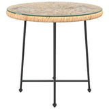 Dining Table 80 cm Tempered Glass and Steel 319436