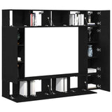 TV Cabinet Set 8 pcs Black oak 190.5 x 28.5 x 151 cm 3393232