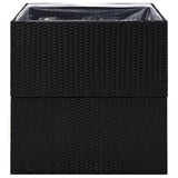 Garden Planter Black 80x80x80 cm Poly Rattan 319173