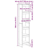 Book Cabinet Smoke Oak 40 x 30 x 189.5 cm Engineered Wood 886380